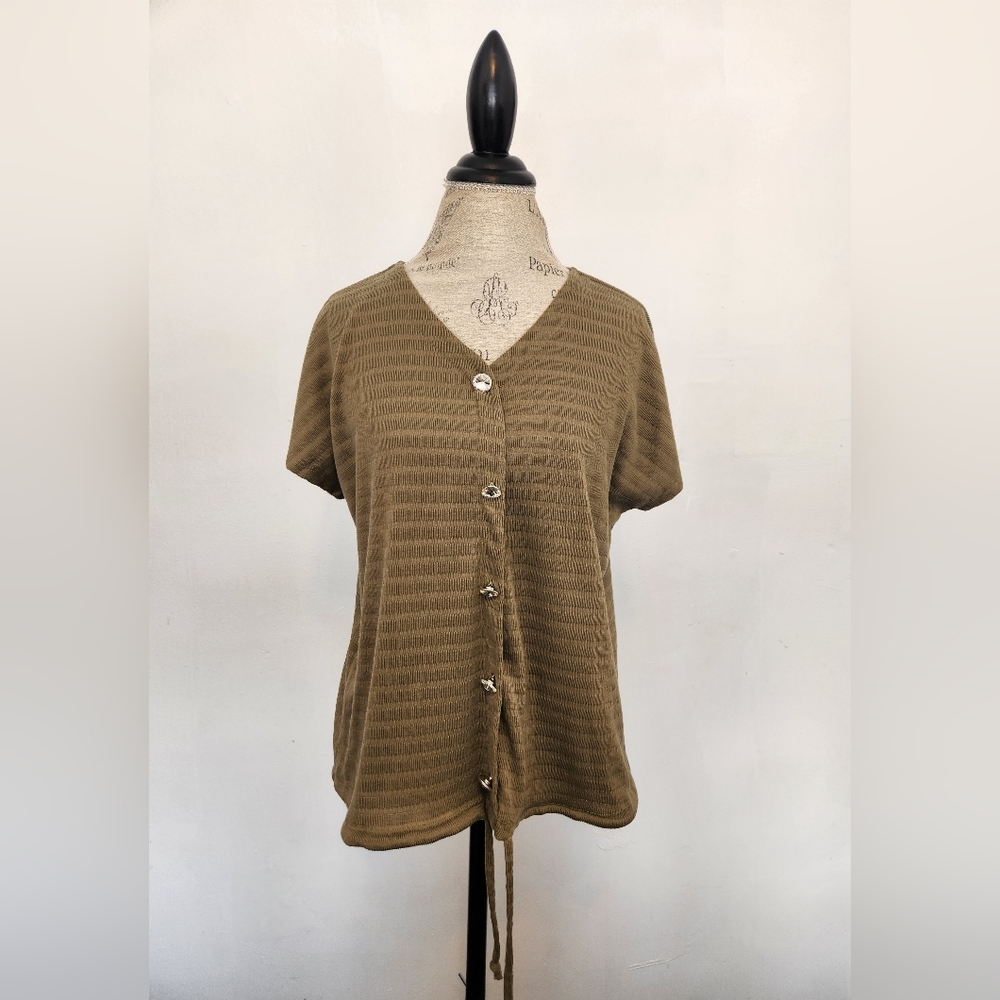 Women's Como Blu Green Button Shirt Size XL
